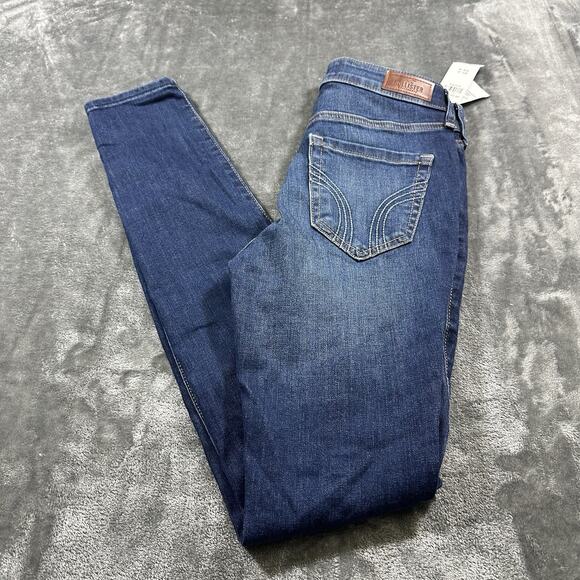 Hollister Jeans Women’s 2L/26w Blue Hi-Rise Super Skinny Distressed Soft Stretch - Picture 8 of 13